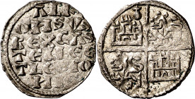 Alfonso X (1252-1284). Santiago de Compostela o Coruña. Dinero de las 6 líneas. (M.M. A10:4.30) (Imperatrix A10:4.30, mismo ejemplar) (AB. 230, como C...