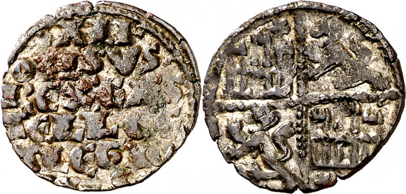 Alfonso X (1252-1284). Taller de la Corte o Marca del Rey. Dinero de las 6 línea...