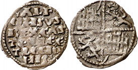 Alfonso X (1252-1284). ¿Taller de la Corte o Marca del Rey?. Dinero de las 6 líneas. (M.M. A10:4.63) (Imperatrix A10:4.58, mismo ejemplar) (AB. falta)...