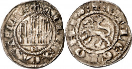 Alfonso X (1252-1284). Murcia. Dinero prieto. (M.M. A10:6.19) (Imperatrix A10:6.19, mismo ejemplar) (AB. 253.1, como pepión). Escasa. 1,05 g. MBC.