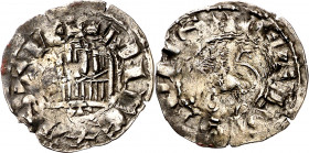Alfonso X (1252-1284). Toledo. Dinero prieto. (Imperatrix A10:6.40, mismo ejemplar) (AB. 255, como pepión). Acuñación muy descuidada. Rara. 0,74 g. (M...