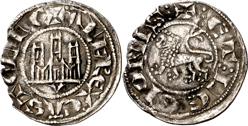 Alfonso X (1252-1284). Valladolid. Dinero prieto. (M.M. A10:6.44, mismo ejemplar...