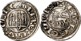Alfonso X (1252-1284). Valladolid. Dinero prieto. (M.M. A10:6.44, mismo ejemplar) (Imperatrix A10:6.44, mismo ejemplar) (AB. falta). Cospel ligerament...