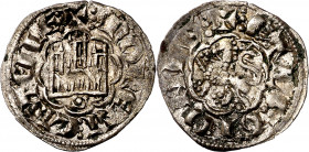 Alfonso X (1252-1284). Sevilla. Blanca Alfonsí. (Imperatrix A10:11.32, mismo ejemplar) (AB. 269, como novén). Concreción. 0,72 g. MBC+.