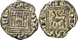 Alfonso X (1252-1284). Burgos. Pugesa. (Imperatrix A10:14.9, mismo ejemplar) (AB. 281.3, como óbolo). Leve defecto de cospel. 0,43 g. MBC+.