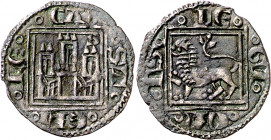 Alfonso X (1252-1284). Sevilla. Pugesa. (M.M. A10:14.31) (Imperatrix A10:14.31, mismo ejemplar) (AB. 286, como óbolo). Atractiva. Escasa. 0,49 g. EBC-...