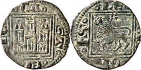 Alfonso X (1252-1284). Taller indeterminado. Pugesa. (M.M. A10:14.48) (Imperatrix A10:14.48, mismo ejemplar) (AB. 289, como óbolo). Atractiva. Escasa....