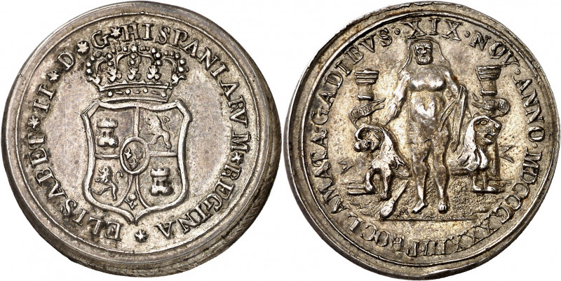 1833. Isabel II. Cádiz. Medalla de Proclamación. (Ha. 8) (O'Connor pág. 227) (Ru...