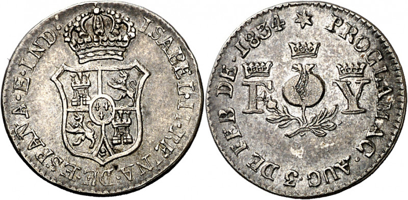 1834. Isabel II. Granada. Medalla de Proclamación. (Ha. 15) (O'Connor pág. 228) ...