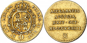 1833. Isabel II. Madrid. Medalla de Proclamación. (Ha. 23) (AC. 670) (O'Connor falta) (V. falta) (V.Q. 13373). Leves rayitas. Ex Áureo 01/07/1999, nº ...