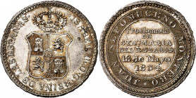 1834. Isabel II. Santa María del Rosario. Medalla de Proclamación. (Ha. 53) (Medina 423) (RAH. 572) (Ruiz Trapero 614) (V. 769) (V.Q. 13401). Grabador...