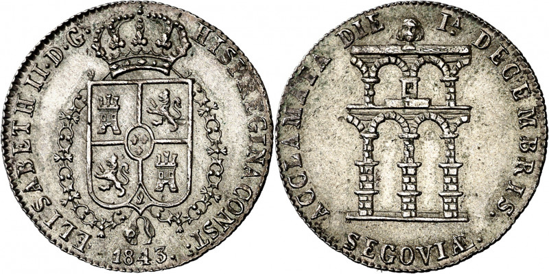 1843. Isabel II. Segovia. Mayoría de edad. Medalla de Proclamación. (Ha. 15) (O'...