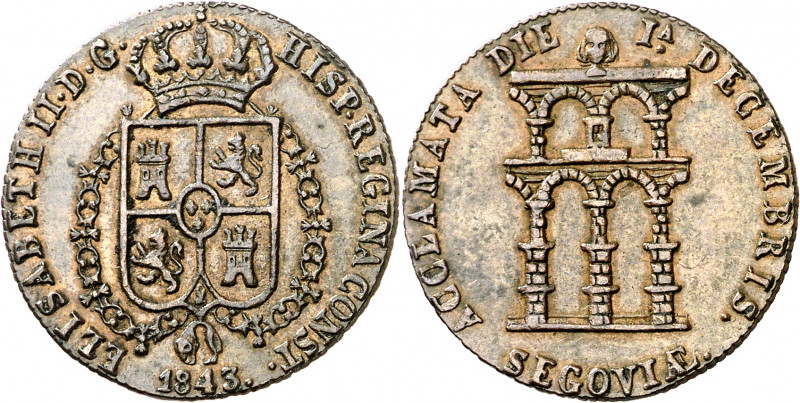 1843. Isabel II. Segovia. Mayoría de edad. Medalla de Proclamación. (Ha. 15 var ...