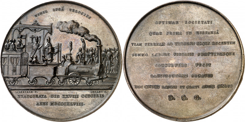 1848. Isabel II. Mataró. Inauguración del Ferrocarril. Medalla. (Cru.Medalles 56...