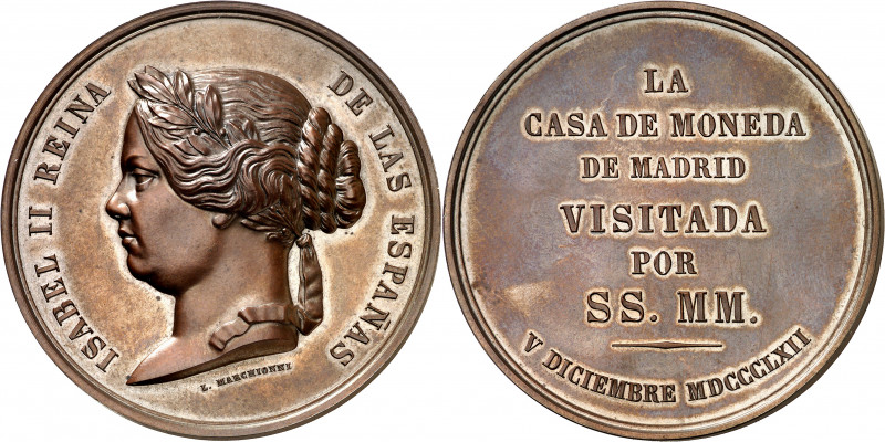 1862. Isabel II. Madrid. Visita a la Casa de Moneda. Medalla. (O'Connor pág. 273...