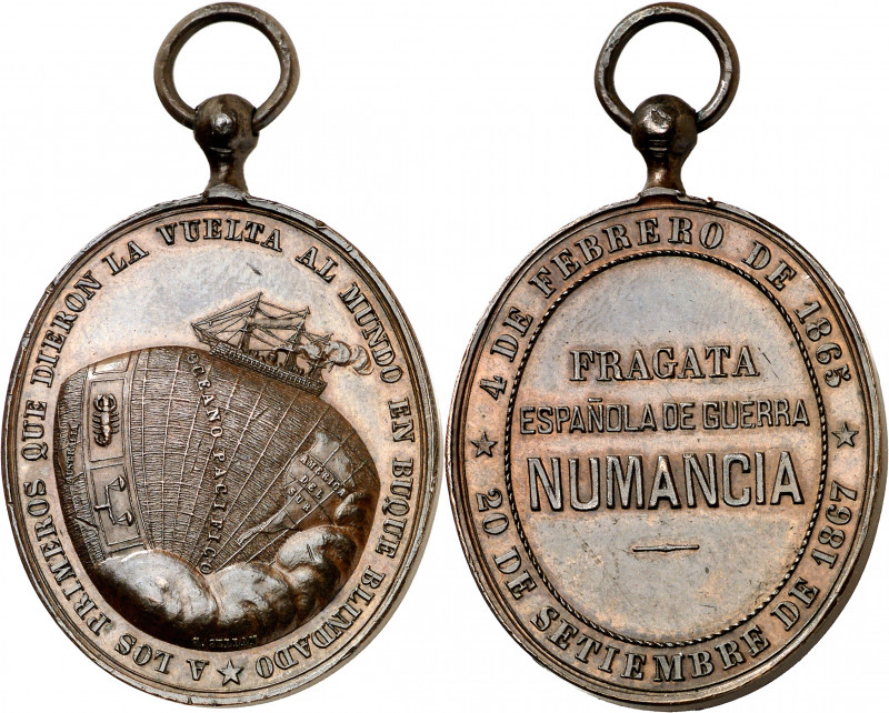 1867. Circunnavegación de la fragata Numancia. Medalla de distinción. (Pérez Gue...