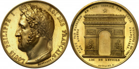 Francia. 1836. Luis Felipe I. Inauguración del Arco de Triunfo de l'Étoile. Medalla. (Bramsen 1953) (Collignon 1106-3). Grabador: Montagny. En canto: ...