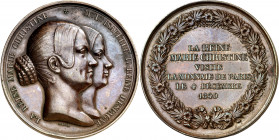 Francia. 1840. Isabel II. Visita de María Cristina a la Casa de Moneda de París. Medalla. (Collignon 1191) (Ruiz Trapero 622) (V. 369). Grabador: J. J...