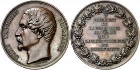 Francia. 1850. II República. Luis Napoleón Bonaparte, elegido Presidente de La República francesa. Medalla. Grabador: J. J. Barré. En canto: mano indi...