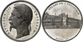 Francia. s/d (1855). II Imperio. Napoleón III. Recuerdo de la Exposición Universal. Medalla. (Collignon 1686 var). Grabador: A. A. Caqué. El exergo de...