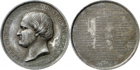 Francia. 1855. II Imperio. Príncipe Napoleón, presidente de la Comisión Imperial. Medalla. (Collignon 1668). Grabador: D. A. Barré y Gervais. En canto...