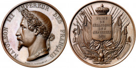 Francia. 1855. II Imperio. Napoleón III. Toma de Sebastopol. Medalla. (Collignon 1712)(Forrer I, 52). Grabador: Desaide Roquelay. En canto: mano indic...