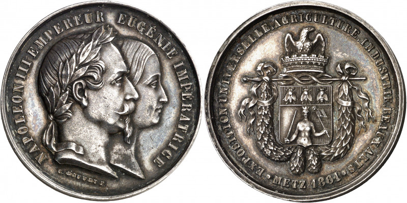 Francia. 1861. II Imperio. Napoleón III. Exposición Universal en Metz. Medalla. ...