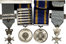 Gran Bretaña. 1836. Isabel II. Lote de 2 condecoraciones de la Legión Inglesa. Ambas distinciones conmemorativas se presentan unidas. Ex Morton & Eden...