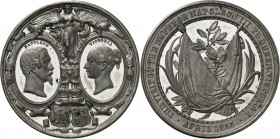 Gran Bretaña. 1855. Victoria I. Visita de Napoleón III a la reina Victoria. Medalla. (BHM 2563). Grabadores: Allen y Moore. Bella. Ex Áureo & Calicó 2...