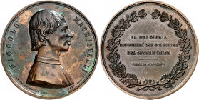 Italia. 1866. Homenaje a Nicolás Maquiavelo. Medalla. Grabador: G. Dupré. Bronce. 57,64 g. Ø46 mm. EBC.