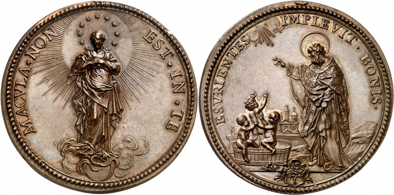 Italia. Estados Pontificios. s/d. La Inmaculada Concepción. Medalla. Golpecito. ...