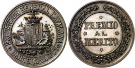 1871. Barcelona. Exposición General. Medalla. (Cru.Medalles 634) (V.Q. 14383). Ex Colección Jordana de Pozas. Bronce. 58,47 g. Ø51 mm. EBC+.