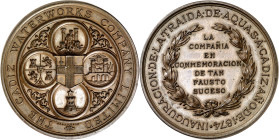 1874. Cádiz. Conducción de aguas. Medalla. (Ruiz Trapero 792) (V. 843). Grabador: J. S. & A. B. Wyon. Bronce. 47,35 g. Ø45 mm. EBC.