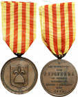 1874. Puigcerdà. A los defensores. Medalla de distinción. (Calvó 205) (Pérez Guerra 751a). Grabador: Vidal. Bronce. 20,60 g. Ø34 mm con anilla solidar...