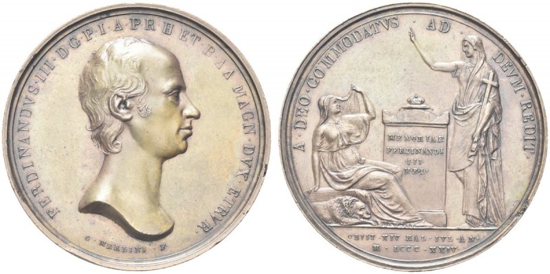 FIRENZE. Ferdinando III di Lorena, 1791-1824. Medaglia 1824 opus G. Merlini. Æ g...