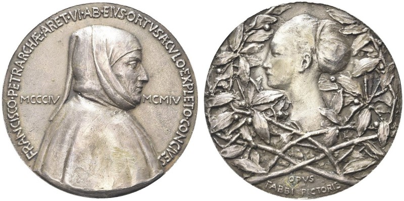 FIRENZE. Francesco Petrarca (poeta), 1374-1374. Medaglia di restituzione 1904 op...