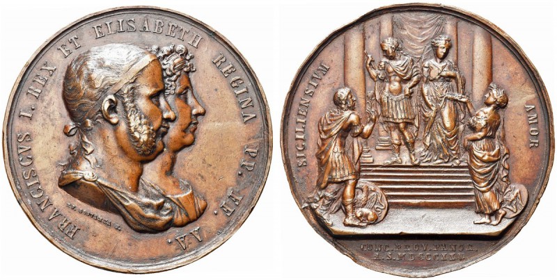 NAPOLI. Francesco I di Borbone, 1825-1830. Medaglia 1825 opus Fratelli Costanza....