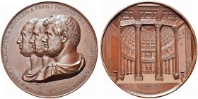 NAPOLI. Ferdinando II di Borbone, 1830-1859. Medaglia 1836 opus A. Cariello e T. Vernucci. Æ gr. 158,75 mm 64,8 Dr. TEMPLVM A FERD I INCHOATVM A MDCCC...