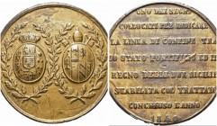 NAPOLI. Ferdinando II di Borbone, 1830-1859. Medaglia di confine 1840. Fusione in ferro gr. 981,47 mm 109,5 Dr. Stemma borbonico sormontato da corona ...