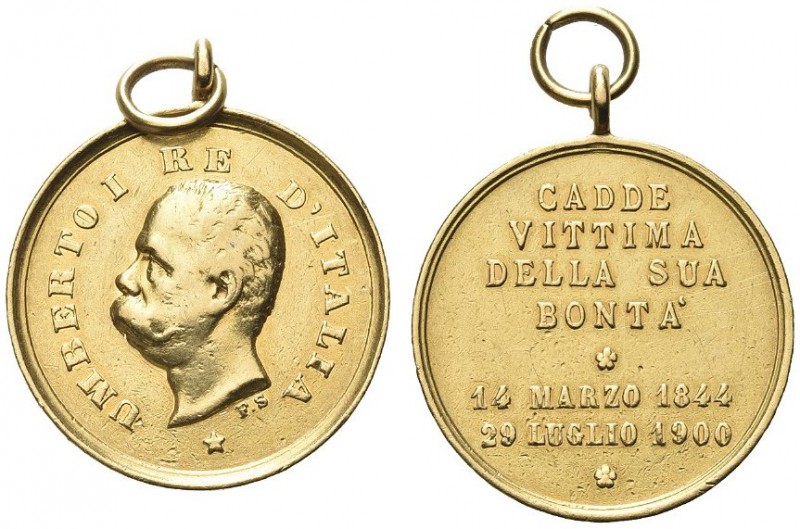 ROMA. Umberto I, 1878-1900. Medaglia 1900 opus F. S. Au gr. 11,56 mm 31 Dr. Bust...
