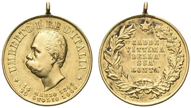 ROMA. Umberto I, 1878-1900. Medaglia 1900 opus F. S. Au gr. 2,76 mm 19,8 Simile ...