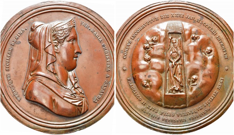 SICILIA. Ferdinando II, 1830-1859. Medaglia Galvanoplastica 1853. Galvanoplastic...