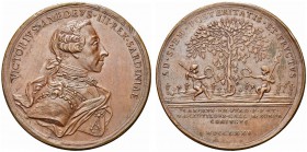 TORINO. Vittorio Amedeo III, 1773-1796. Medaglia 1775 opus C. Lavy. Æ gr. 53,22 mm 49,8 Dr. VICTORIVS AMEDEVS III REX SARDINIAE Busto corazzato a d., ...