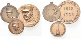 LOTTI. Lotto di n. 3 medaglie di piccolo modulo con 9 cartoline, alcune del XIX sec, attinenti alla figura di Francesco Baracca. Da esaminare.