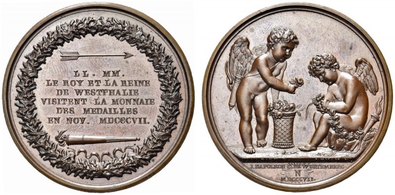NAPOLEONICHE. Periodo Napoleonico, dal 1795 al 1815. Medaglia 1807 opus B. Andri...