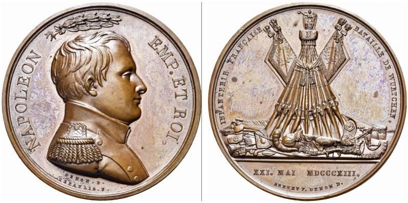 NAPOLEONICHE. Periodo Napoleonico, dal 1795 al 1815. Medaglia 1813 opus A. J. De...