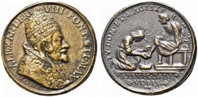ROMA. Alessandro VIII (Pietro Vito Ottoboni), 1689-1691. Medaglia s. data. Æ gr. 22,84 mm 39,6 Dr. ALEXANDER VIII PONT OTI MAX Busto del Pontefice a d...