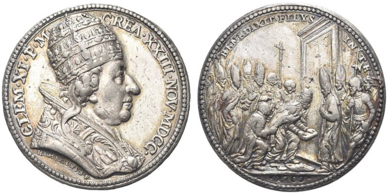 ROMA. Clemente XI (Gian Francesco Albani), 1700-1721. Medaglia 1700 opus G. Hame...