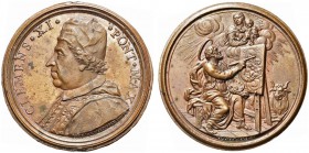 ROMA. Clemente XI (Gian Francesco Albani), 1700-1721. Medaglia 1710 a. X opus E. e G. Hamerani. Æ gr. 37,12 mm 45 Dr. CLEMENS XI PONT M A X Busto del ...