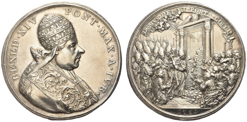 ROMA. Benedetto XIV (Prospero Lambertini), 1740-1758. Medaglia 1750 opus O. Hame...